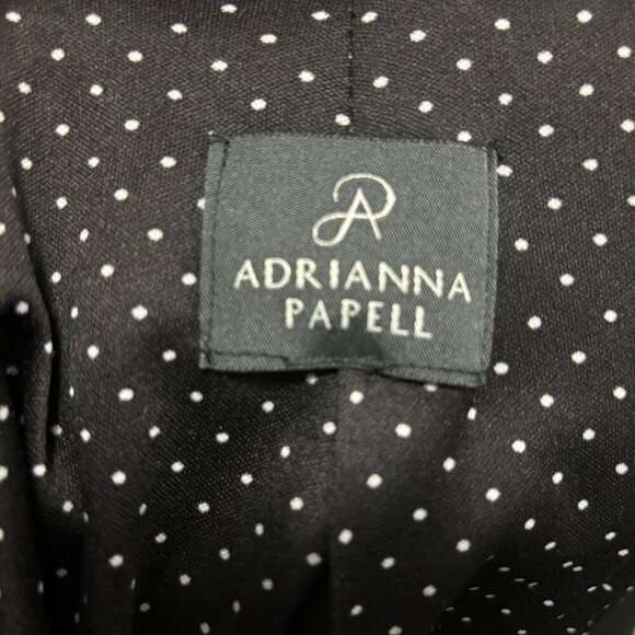 Adrianna Papell Womens Black Blazer Jacket Polka Dot Lining  Size Medium - Picture 6 of 7